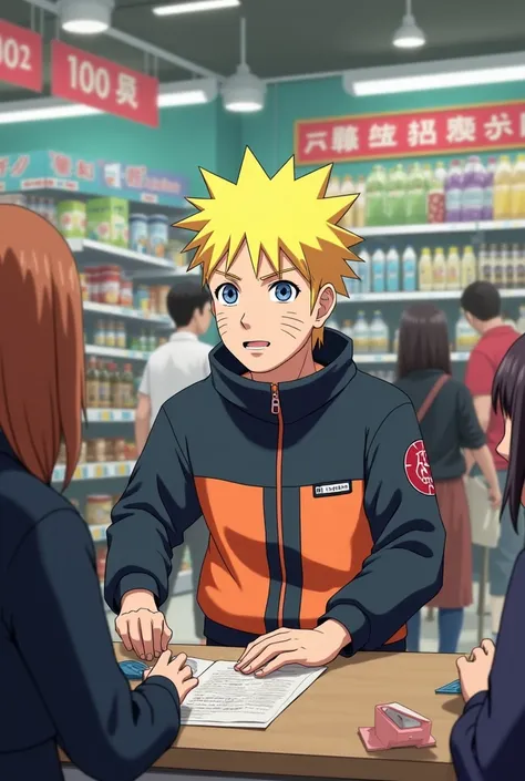 Naruto working in supermarket