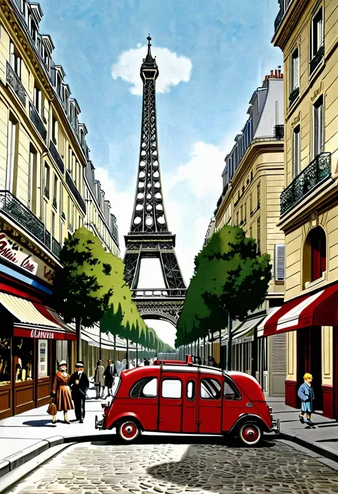 a little love, 8k, hyper detailed, paris, vintage, concept art for movie