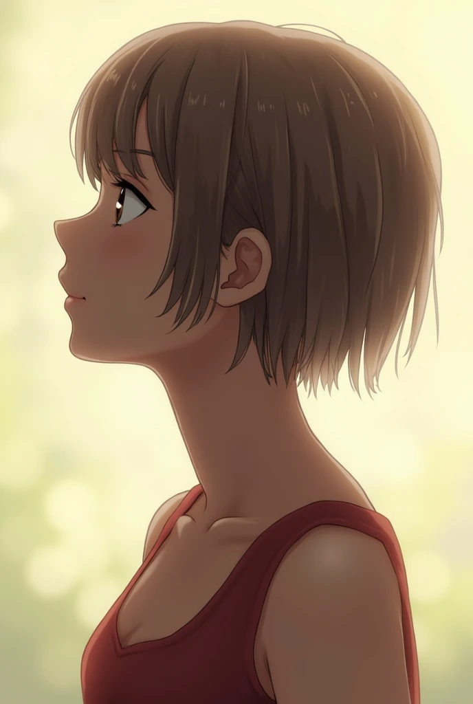 Short-haired girl, Profile view of a girl,1 person,Beauty