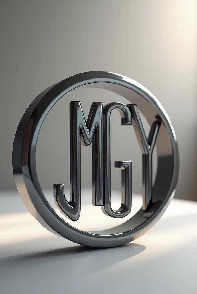 Generate an image where you add the initials JMGY for an oval buckle 