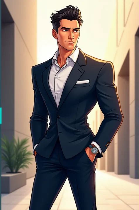 Create a image stylish man in cartoon