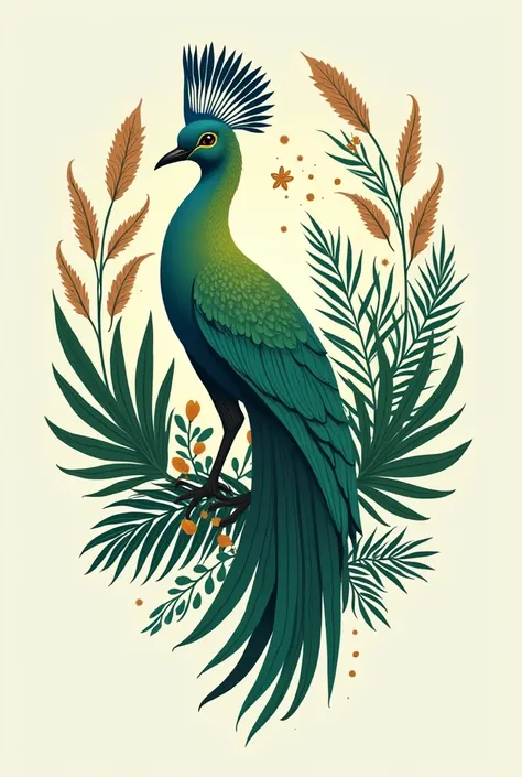 Logo for a beauty pageant on the Ecology and fauna of Guatemala with the quetzal bird