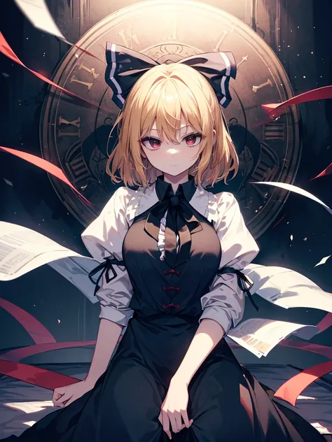 ((Touhou Project)),,((Black tie))All black costume,(mysterious),((assassin&#39;Enchanted Girl)),((Long black hair blowing in the wind)),((masterpiece)),((Highest quality)),((Eyes visible through the gaps in her bangs)),((alone)),((Deep blue eyes)),((Beauti...