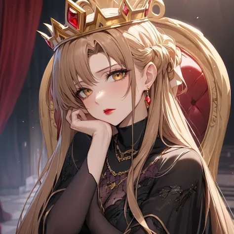 ((highest quality)), ((masterpiece)), (detailed), （perfect face）、the woman is asuna yuki, the evil queen of grimhild, with light...