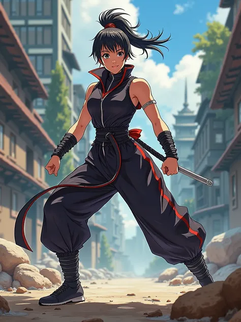 anime style, martial arts fighter in  outfit, dress for .