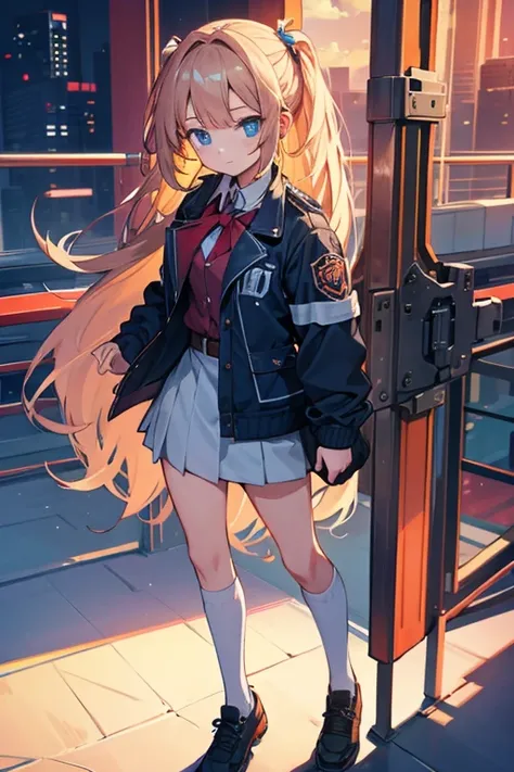 ((Highest quality)), ((masterpiece)), (detailed), One Girl, cool, Knee socks, uniform