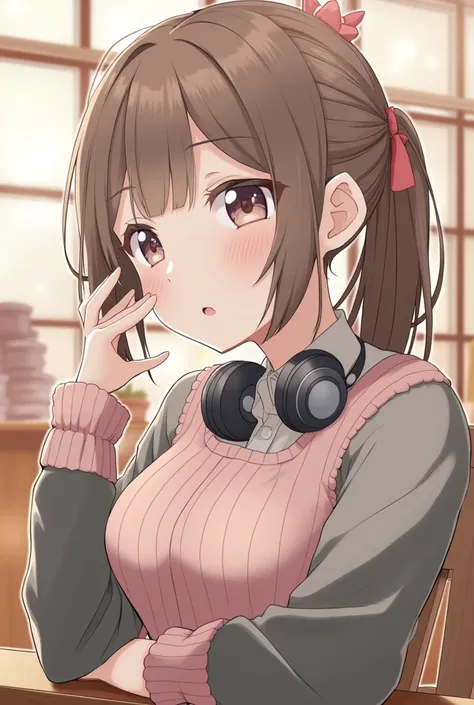 Big Breasts、high school girl、Shortcuts、Headphones、LoFi、2D Animation、Cafe、Looks sleepy