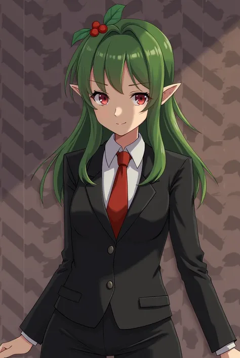 woman,elf ears,suit,Christmas,Anime