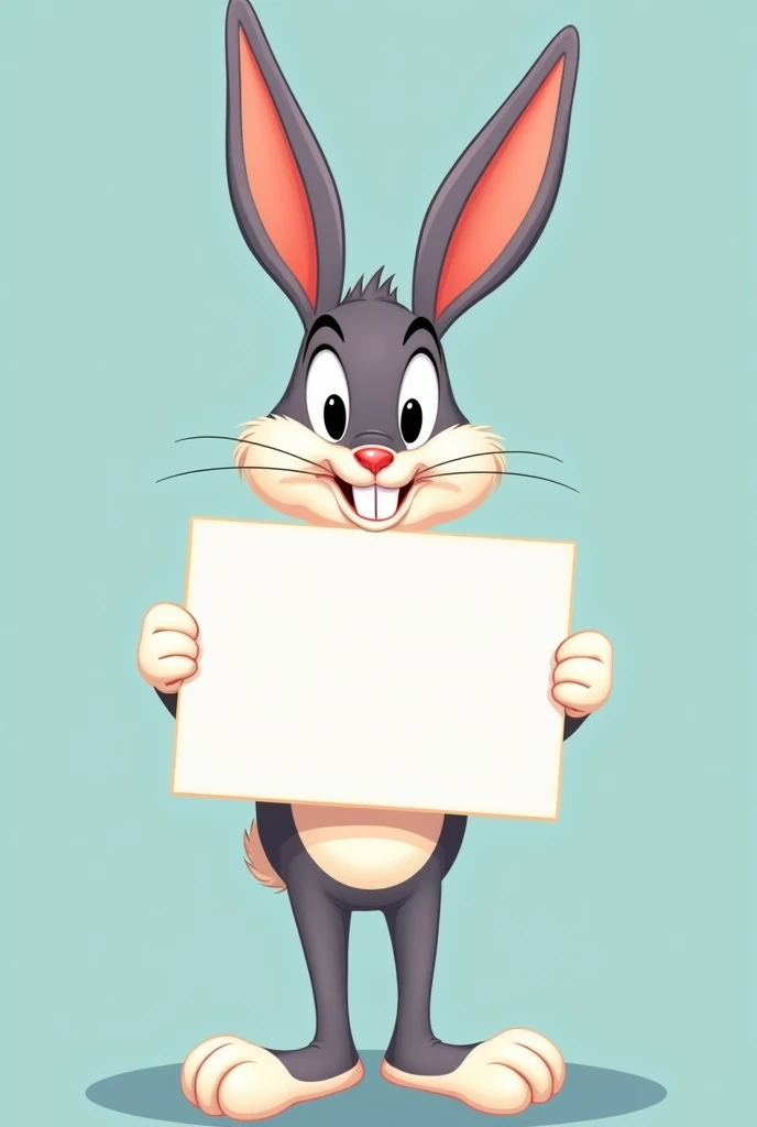 Bugs bunny holding a blank sign
