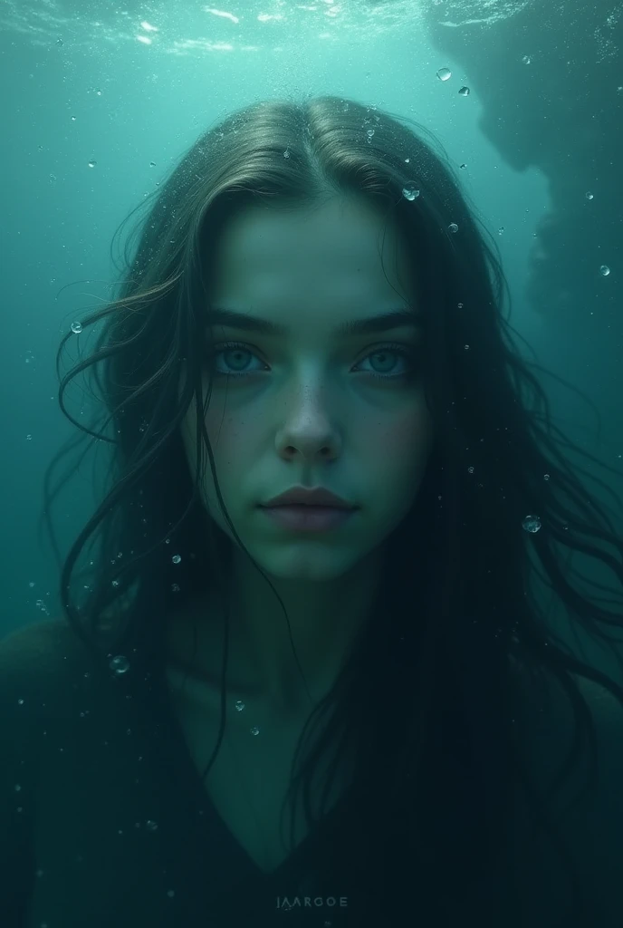 deep sea, 1girl, view face, 