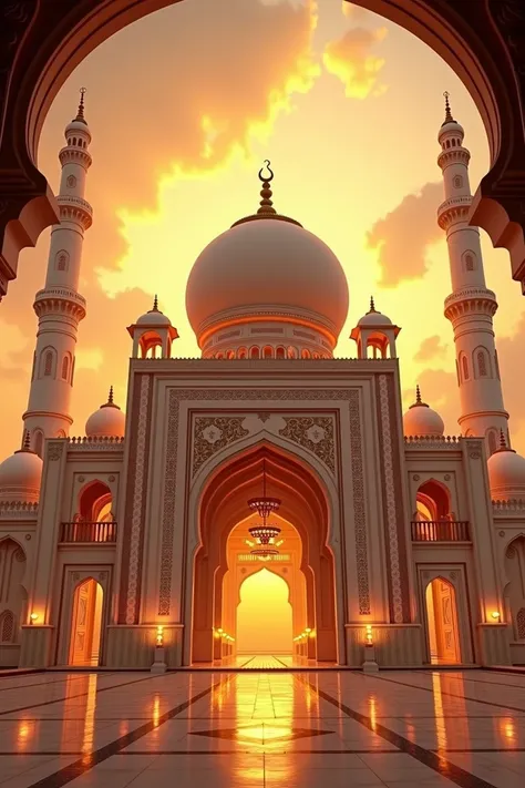 Aladdin like mosque golden colour images generate 