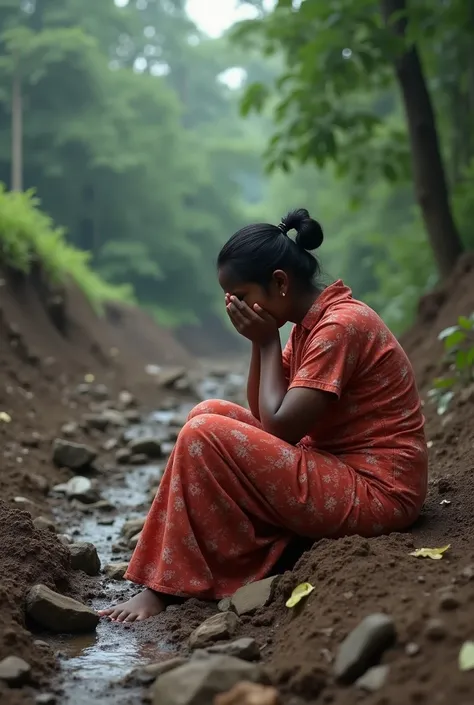 a mom is crying for his son in landslide disaster in kerala