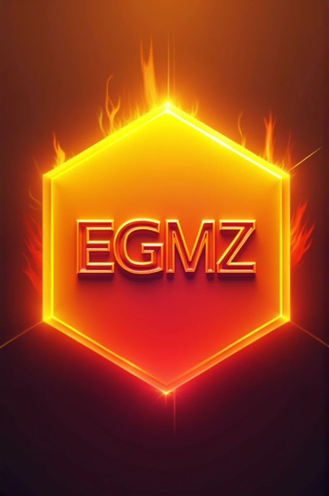 make a logo background must be yellow and red in middle of logo there will be a text EGMZ