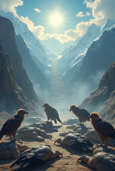 Tibet, Vultures eat corpses, Stairway to Heaven


