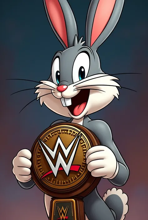 Bugs bunny with the wwe championship