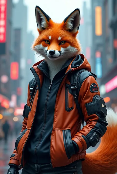 Uma raposa humano furry de jacketa 
 