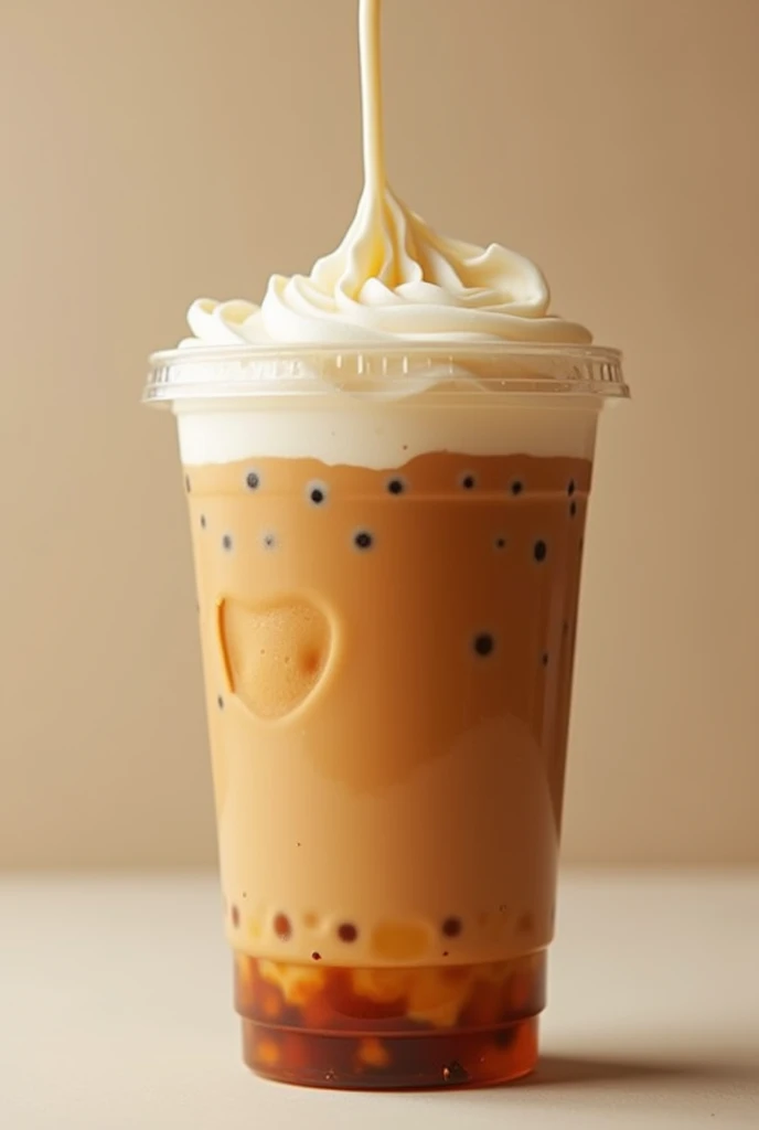 the whole picture, milk tea drop , all the area of photo is milk tea, no cup
