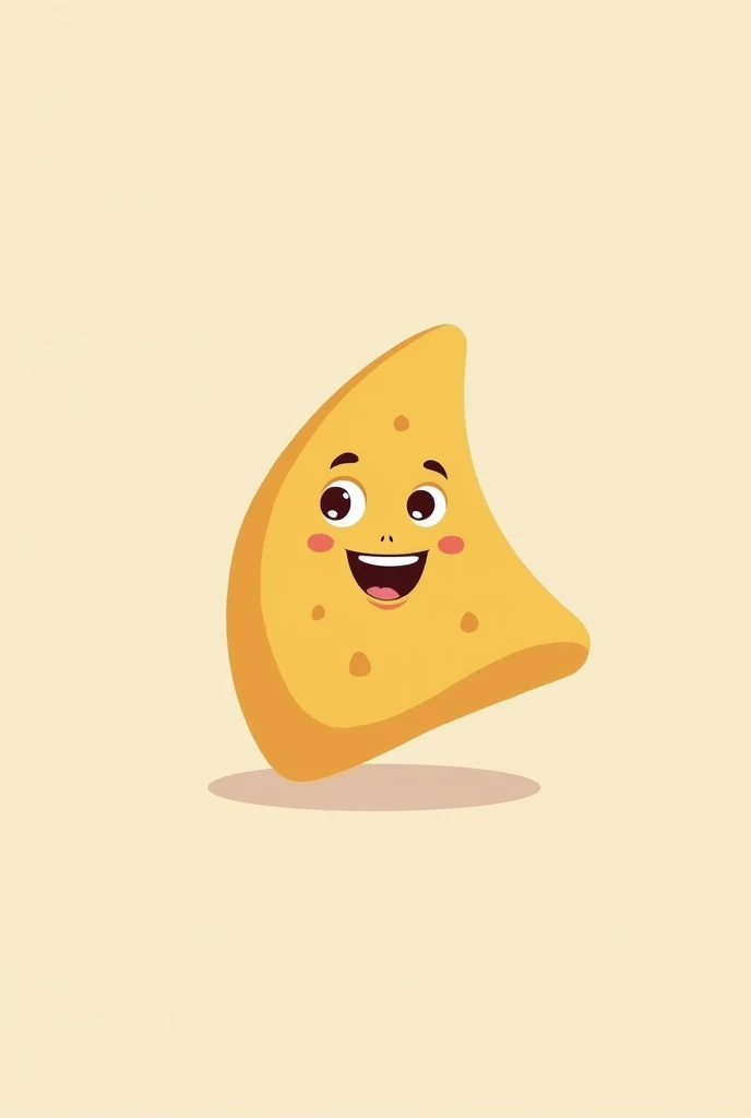 Generate a minimalist logo for a chilaquiles selling business that has a tortilla chip with an animated face 