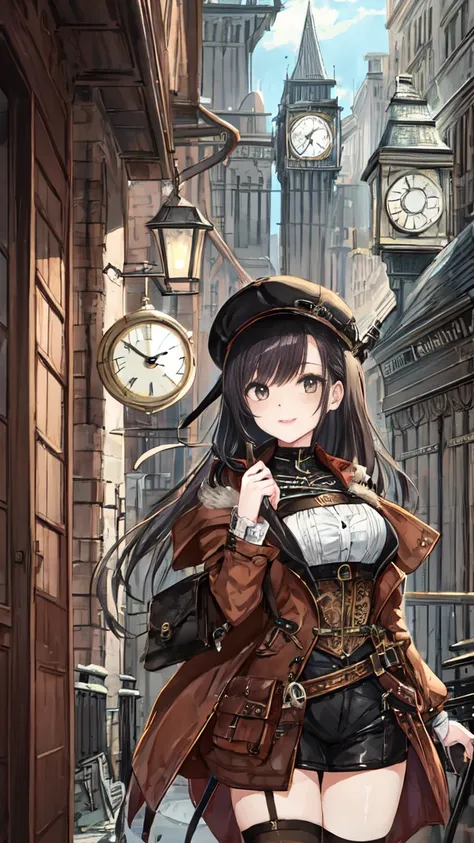 Android、Full Face、Female type、steampunk、clock tower