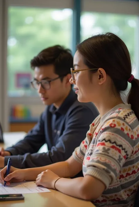 Student and Teacher in classroom 