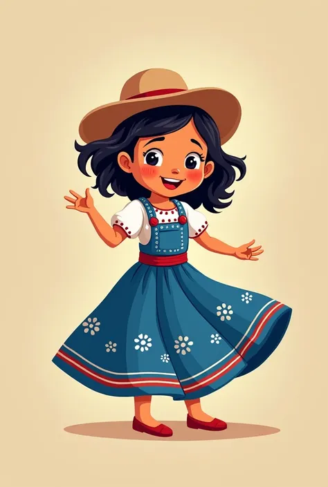 child man dancing Costa Rican folk music, animated cartoon, vector girl woman costa rican folk music, animated cartoon, vector blue white and red dress.

folkloric dance of Costa Rica