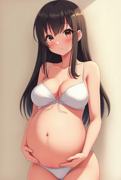 Pregnant anime woman with Quadriplets