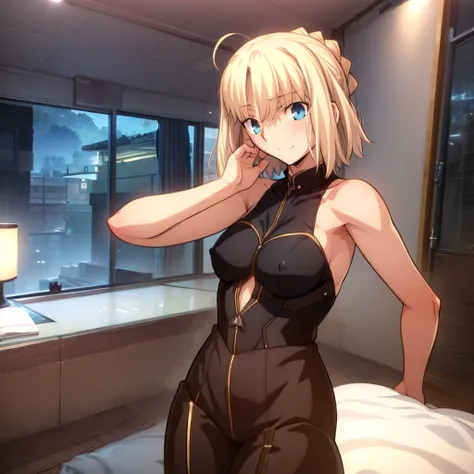 High resolution, 最high resolution,high resolution,{Things to know_f de stay night ufotable:1.15}, Rubio_ Best Quality, masterpiece, フルnude,Sweatだく,Blushing,smile,Armpitアップ,Sweat,Armpitを広げて見せている,bed,Moist,Blonde,whole body,pubic hairあり,Love juice,Armpit,sid...