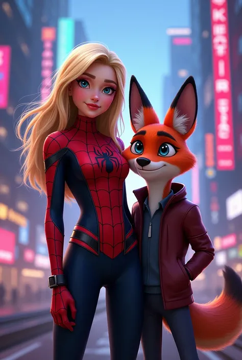 shipeo de gwen stacy de spider verse y nick wilde