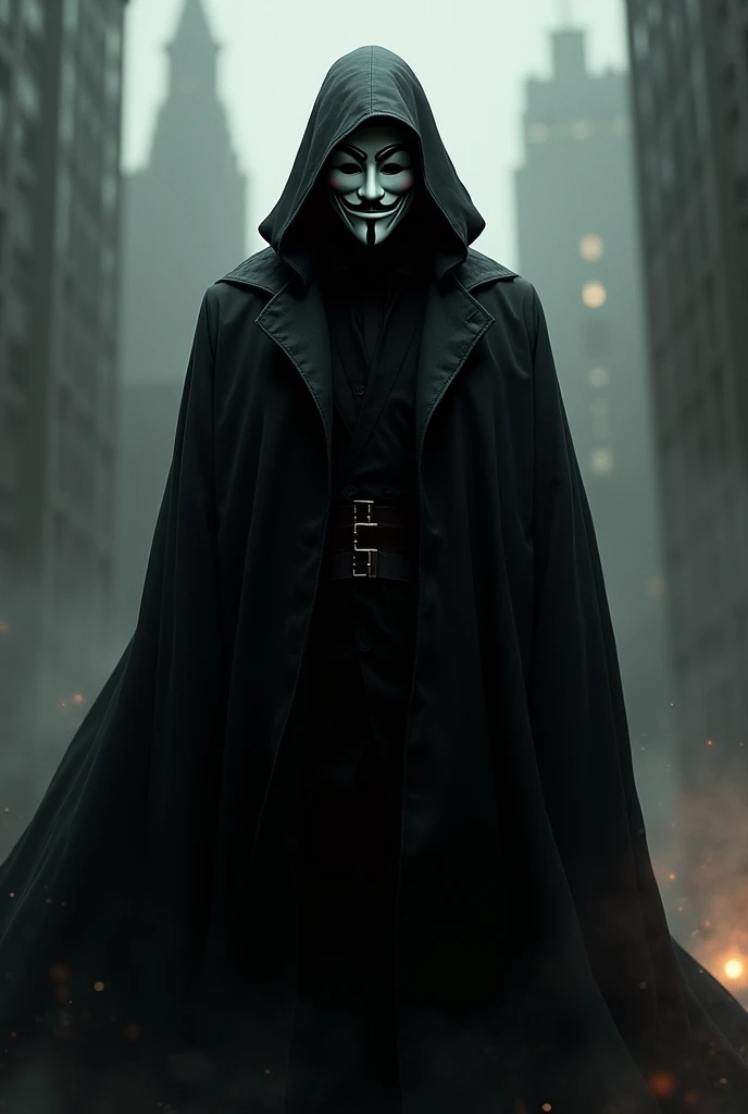 masked character resembling V from V for Vendetta 