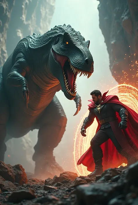 Ark Dinosaur with danger and verious look fight with the hulk Avengers Suit of dr. Strange with opening portal