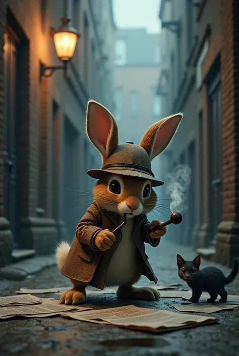 A rabbit who is a detective 