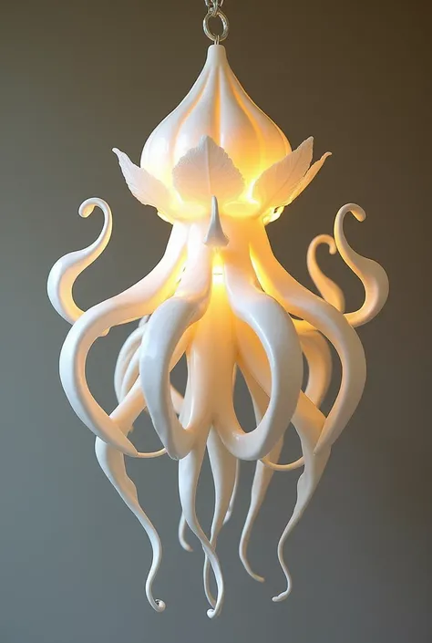 Create a chandelier that combining a shape of squid and lily flower...the chandelier is made using polystyrene cup generate another one with different concept