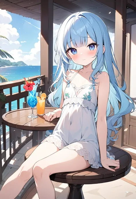 masterpiece, best quality, extremely detailed, (illustration, official art:1.1), 1 girl ,(((( light blue long hair)))), ,light blue hair, , long hair ((blush)) , cute face, masterpiece, best quality,(((((a very delicate and beautiful girl))))),Amazing,beau...