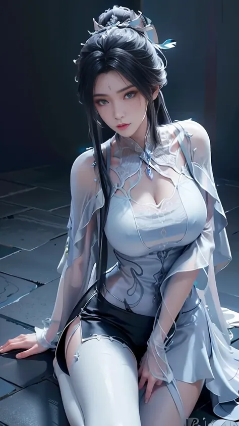 a white hair、close-up of miss wearing white mask, beautiful character painting, guweiz, gurwitz-style artwork, white-haired god,...