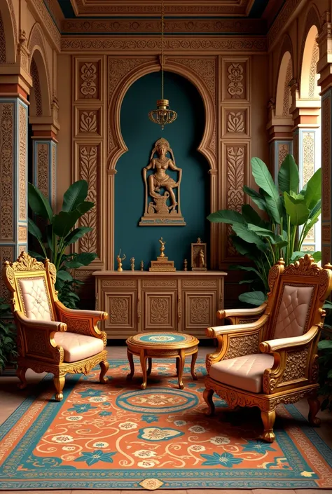 Image of Egyptian furniture with Indian art 
