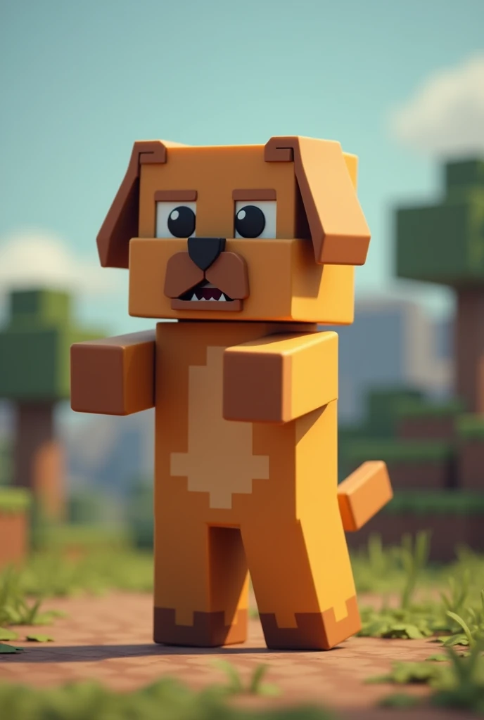 Dog without a butt standing up in Minecraft profile view