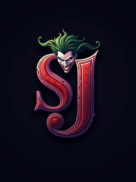 logo "snvaj" stylish letter logo front,background joker in letter front joker