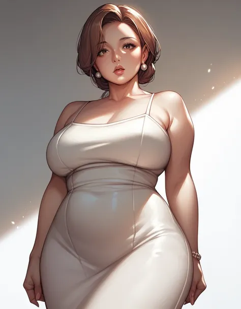 score_9, score_8_up, score_7_up, source_anime,1girl, mature female, brown hair, curvy mother, wide hips, normal breast, (joy exp...