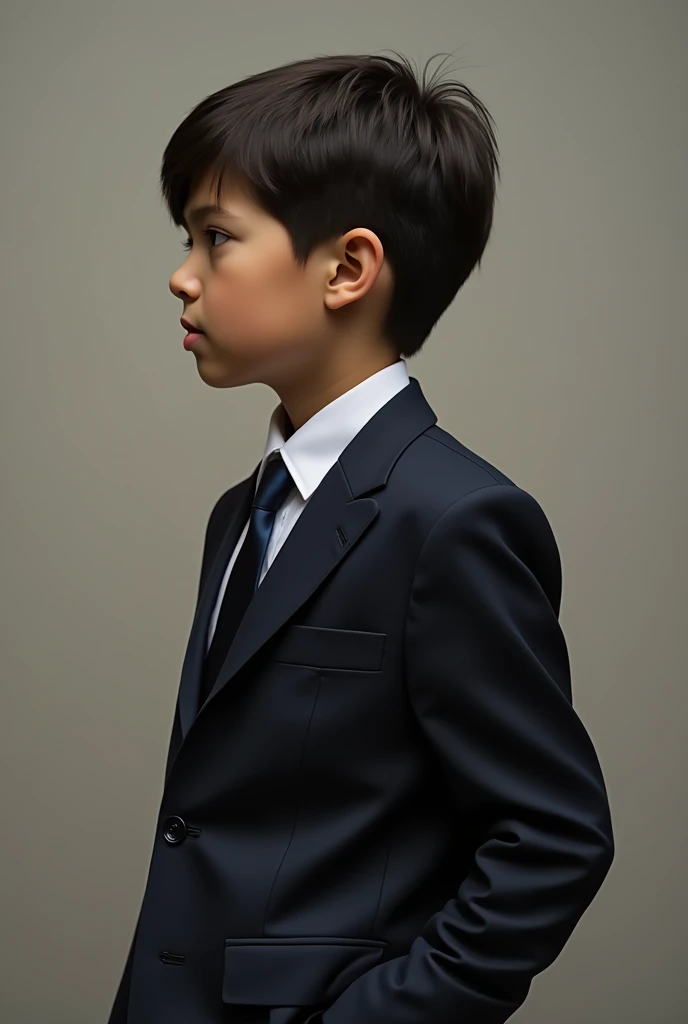 Boy in suit profile