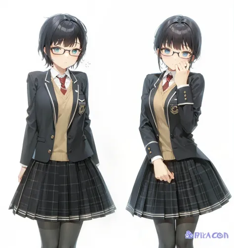 twins with short black hair and glasses