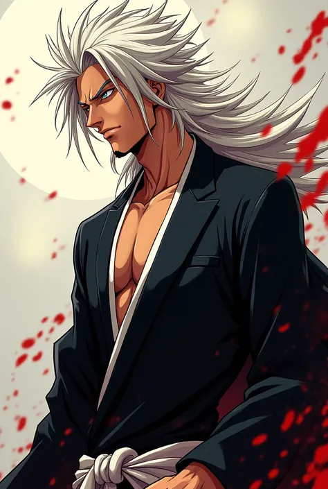 create an image of captain kenpachi zaraki from the anime bleach for a cover
