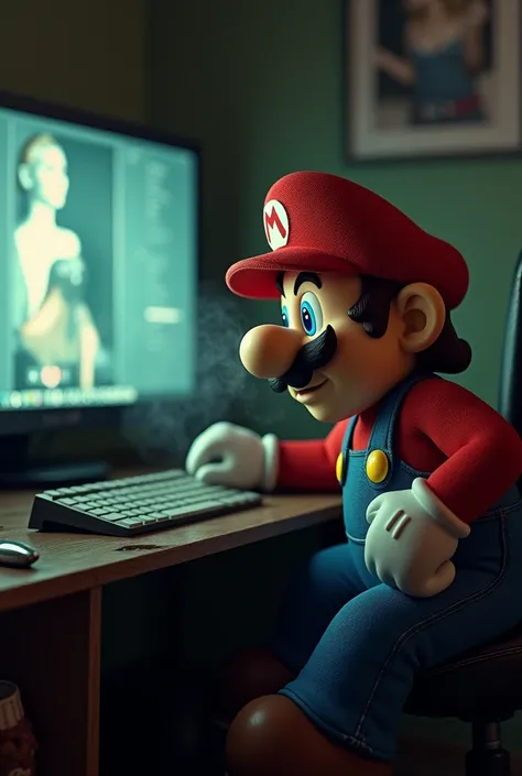 Mario smoked marijuana while watching porn.