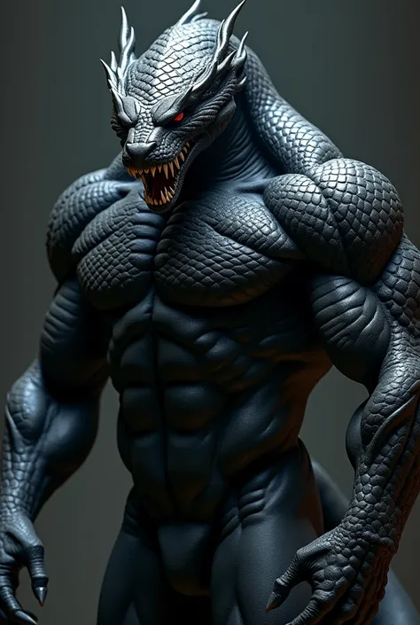 Very strong black cobra with muscular arms