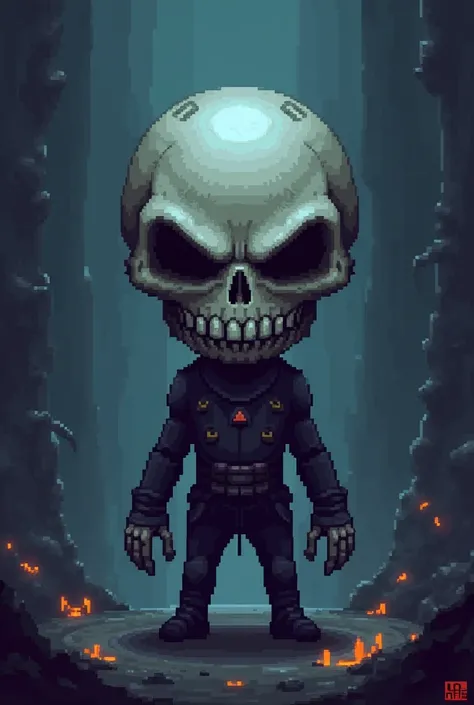 Pixel Skull Head Game Character