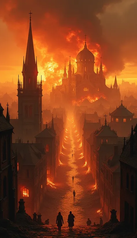 The fire raged for four days, destroying much of the medieval city, including 87 churches and approximately 13,000 homes.