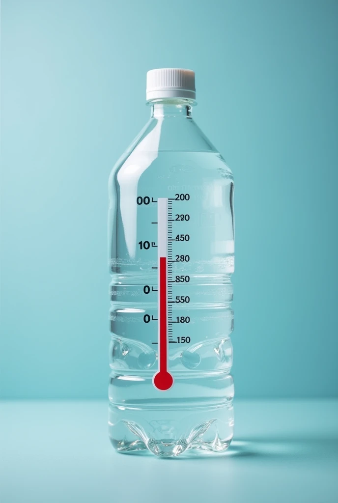 Create a HQ-style banner with the theme of a homemade thermometer made from a plastic bottle and isopropyl alcohol.