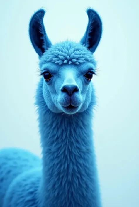 Llama head with blue color