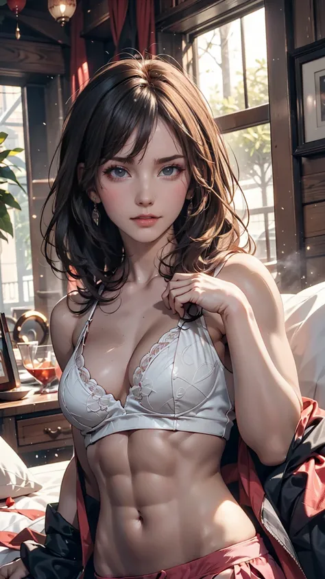 24-year-old woman、Attractive Young Woman, (Beautiful Face:1.1), Detailed eyes, Seductive lips, (eye make up:1.2), (Medium chest:1.0), (Toned body:1.2), Sexy proportions、Narrow waist、