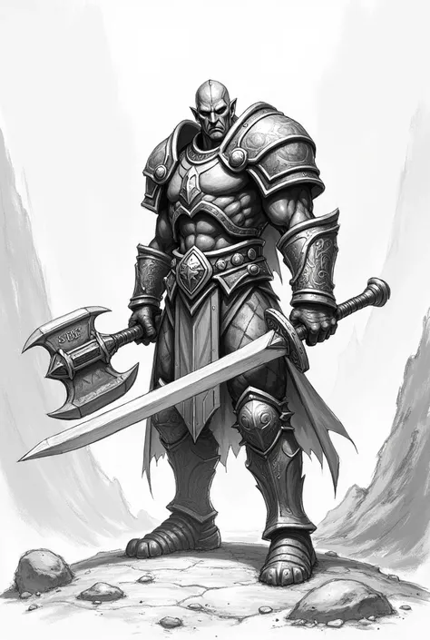 World of warcraft warrior sketch  simple sketch for drawing

