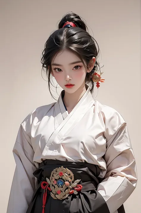 one person 16th century korean woman, hanbok, traditional korean clothing, portrait, upper body, sexy beauty, seductive, mature,...